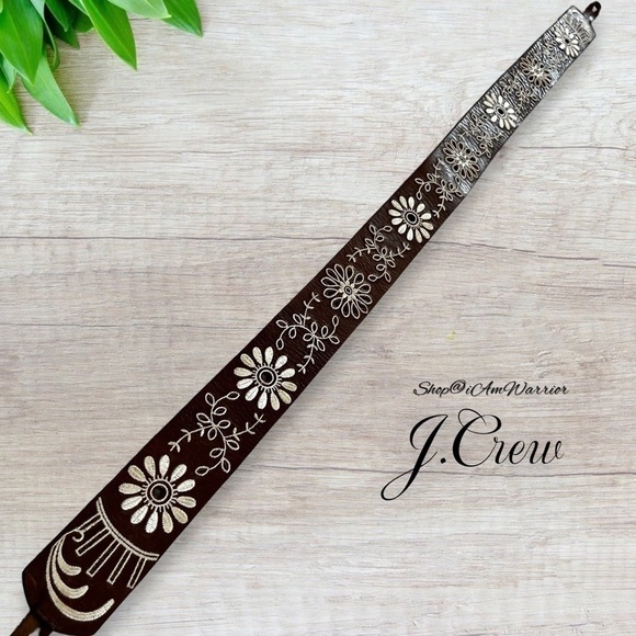 J.Crew genuine leather boho floral embroidered leather tie belt *shop@iamwarrior main image 12